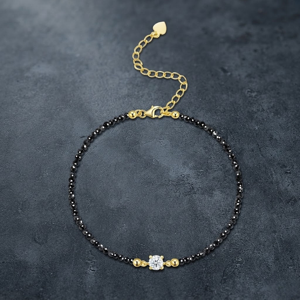 5mm 925 Sterling Silver Moissanite Beaded Accent Bracelet
