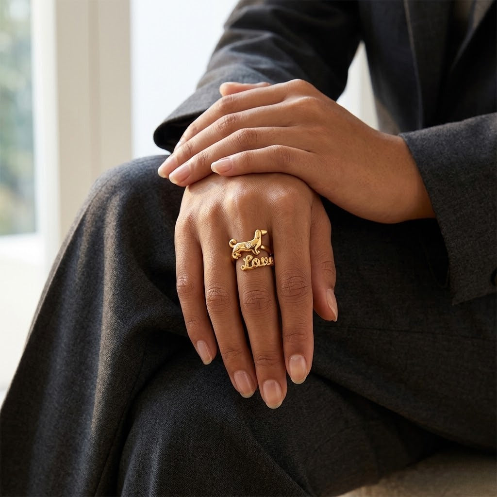 Romantic Pet Silhouette Ring
