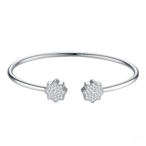 Snowflake Moissanite Open Cuff Bracelet