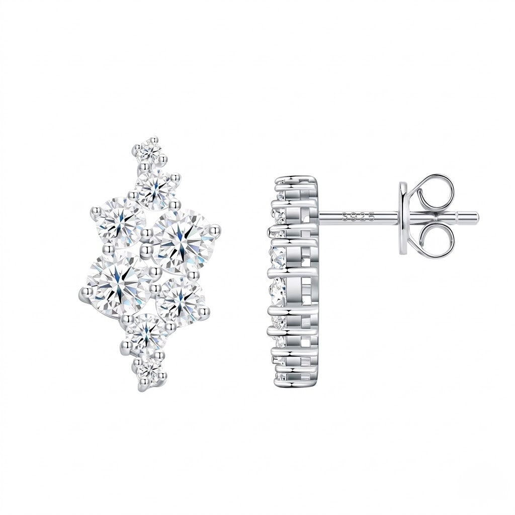Cascading Round Stone S925 Studs