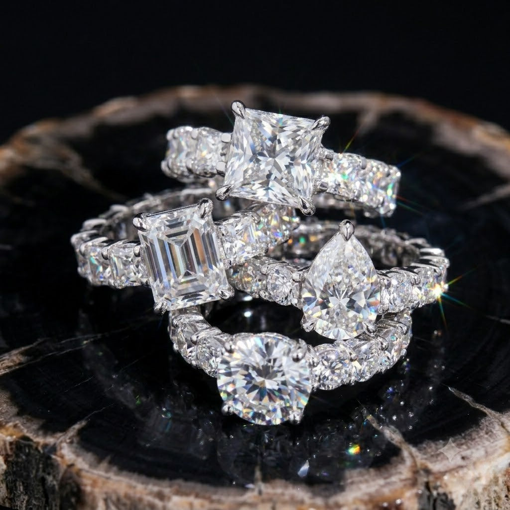 5ct Multi Cut Statement Ring Set