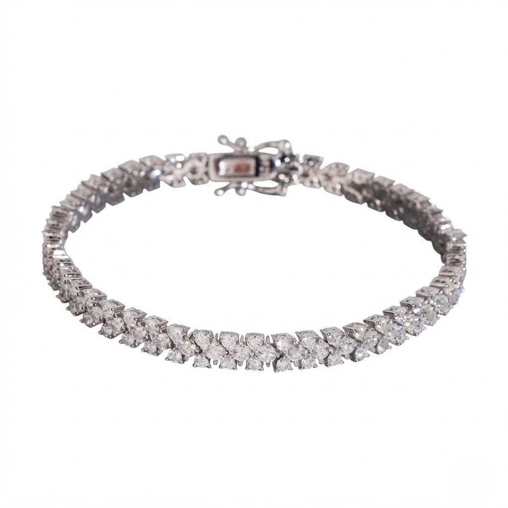 5.2mm Dual Strand 925 Marquise Stone Tennis Bracelet