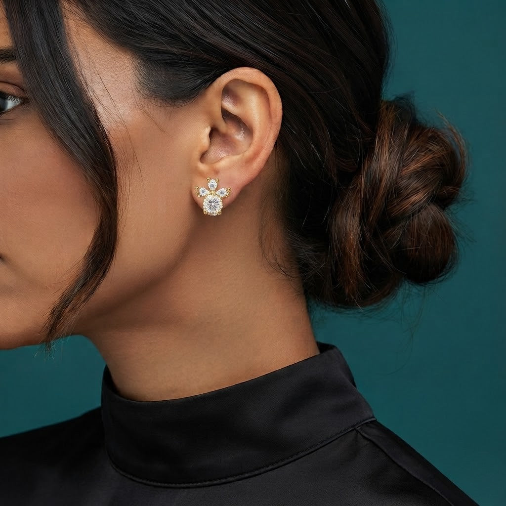 Elegant Solitaire Post Earrings
