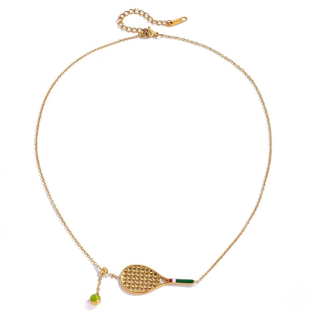 Tennis Racket Pendant Necklace