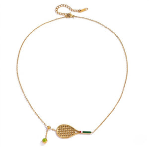 Tennis Racket Pendant Necklace