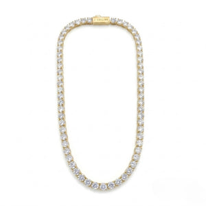 Gold chain necklace on a white background - Tennis Chain 4mm (Gold) by J.Collins Jewelry 