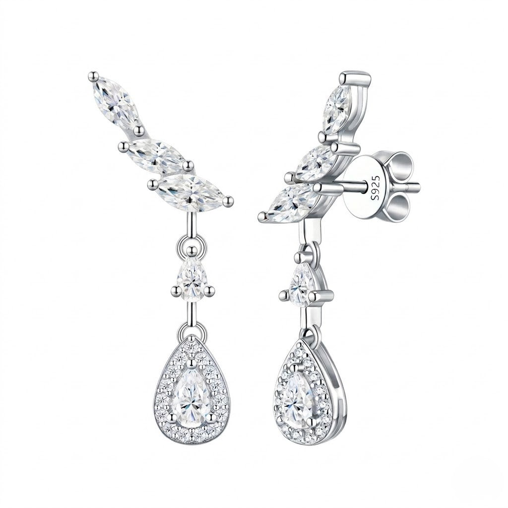 Climber Drop Moissanite Earrings