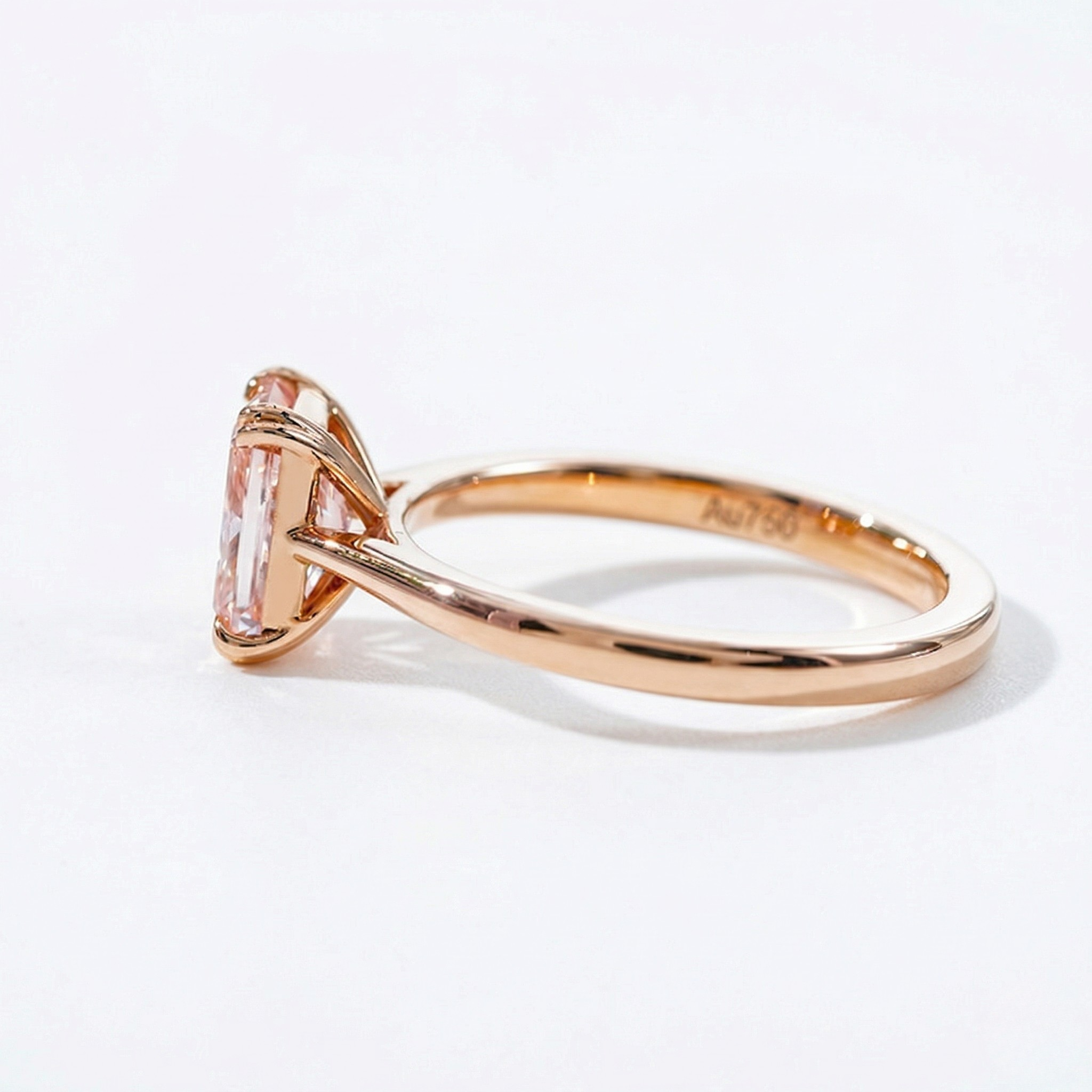 18K rose gold ring with 1.14ct lab diamond, solitaire setting, elegant and minimal style