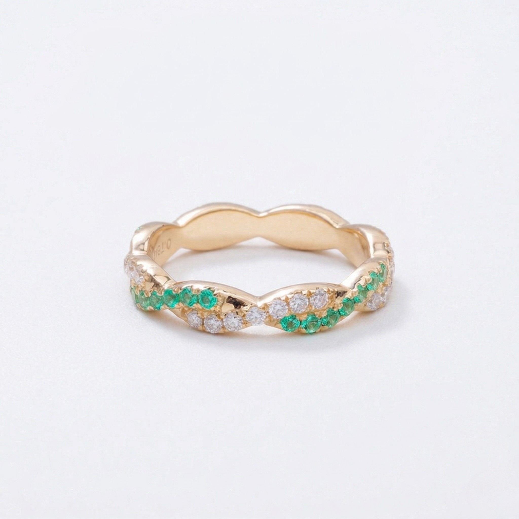 Gold ring — 14K Yellow Gold Lab Emerald Ring by J.Collins