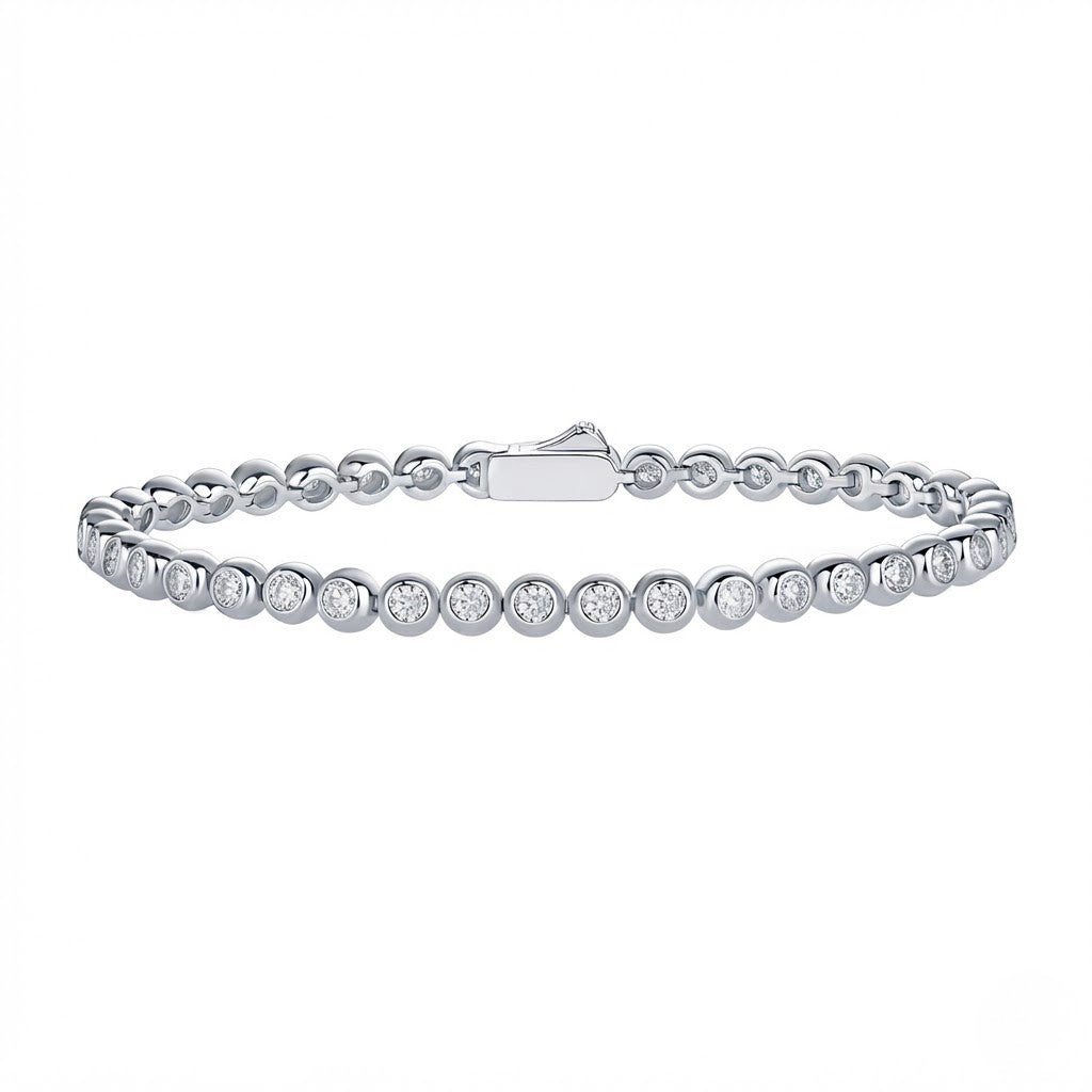 2.5mm Moissanite Bubble Tennis Bracelet