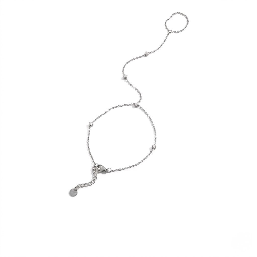 Sparkling CZ Finger Bracelet