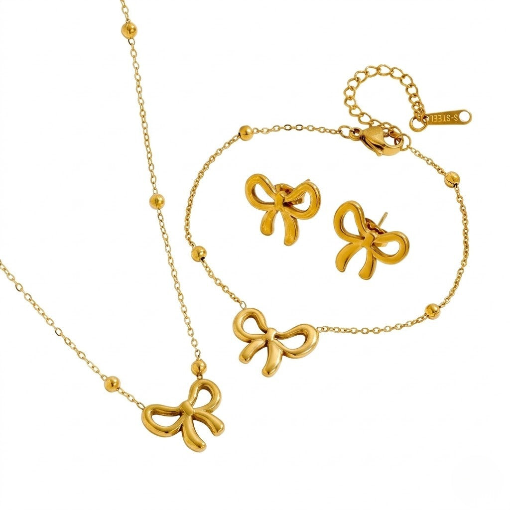 Bow Tie Jewelry Set - 2 in 1