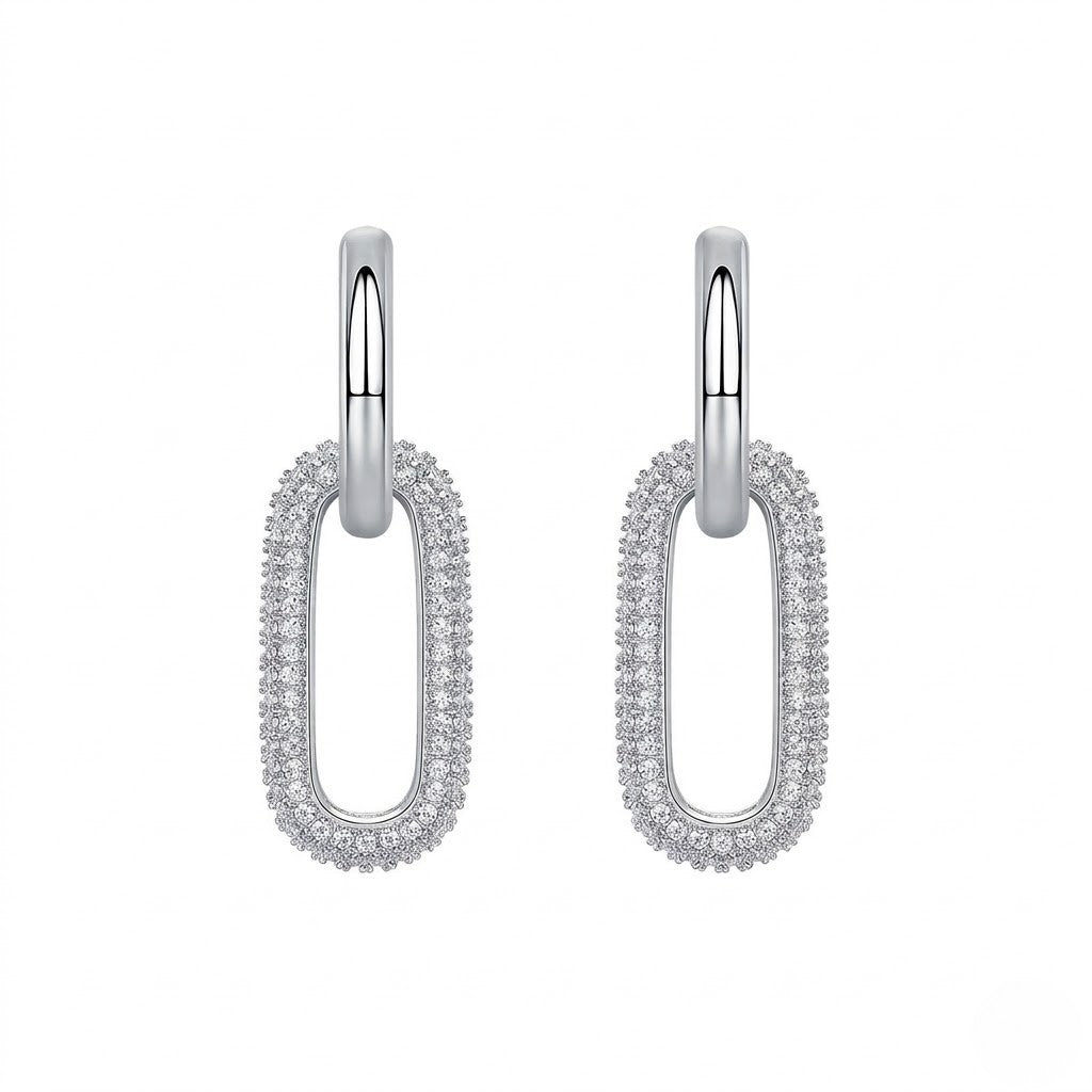 Oval Link Drop Earrings