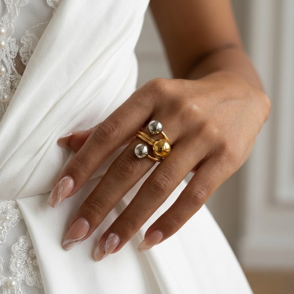 Multi Sphere Wrap Ring