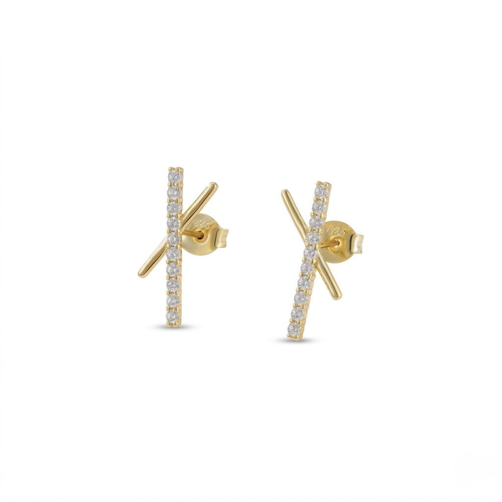 Crystal Crossbar Earrings