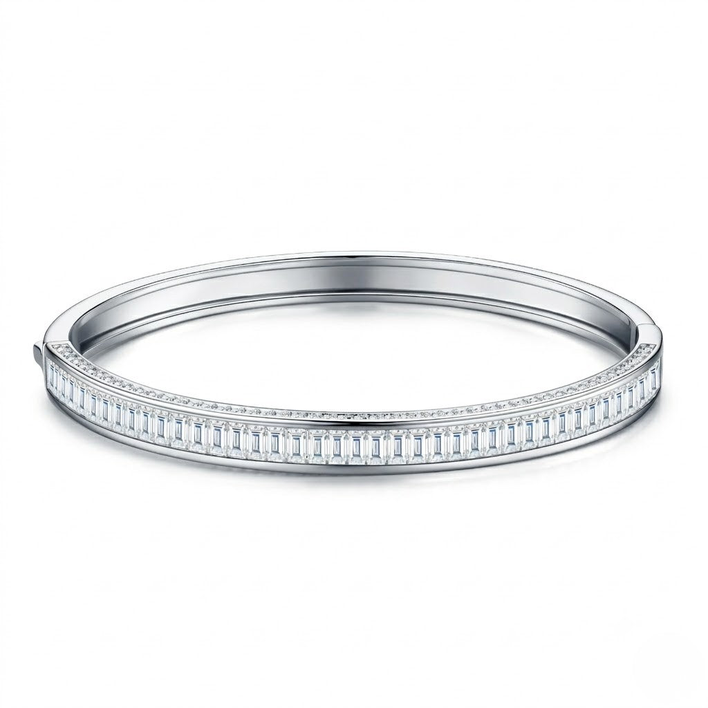 Channel Set Hinged Bangle