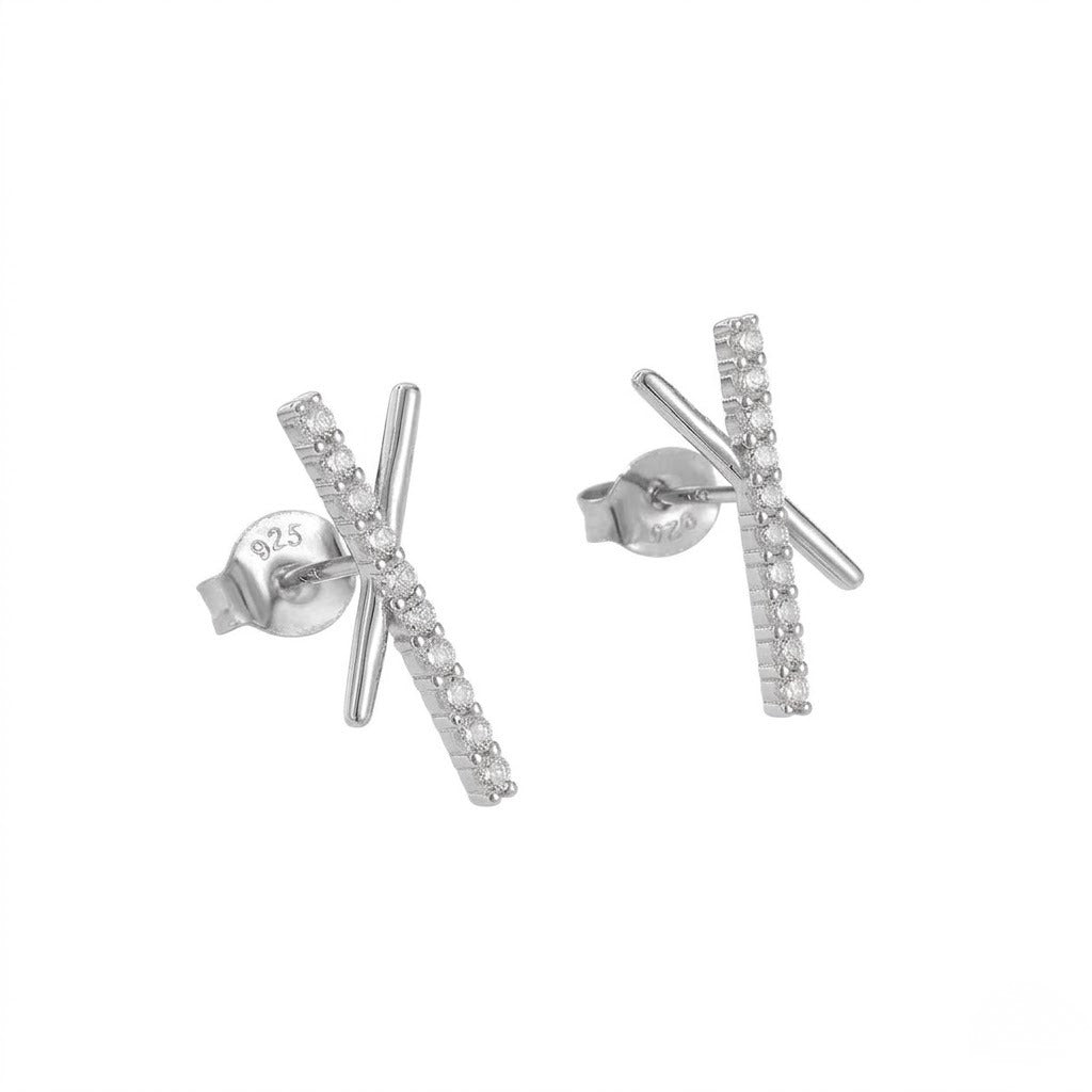 Crystal Crossbar Earrings