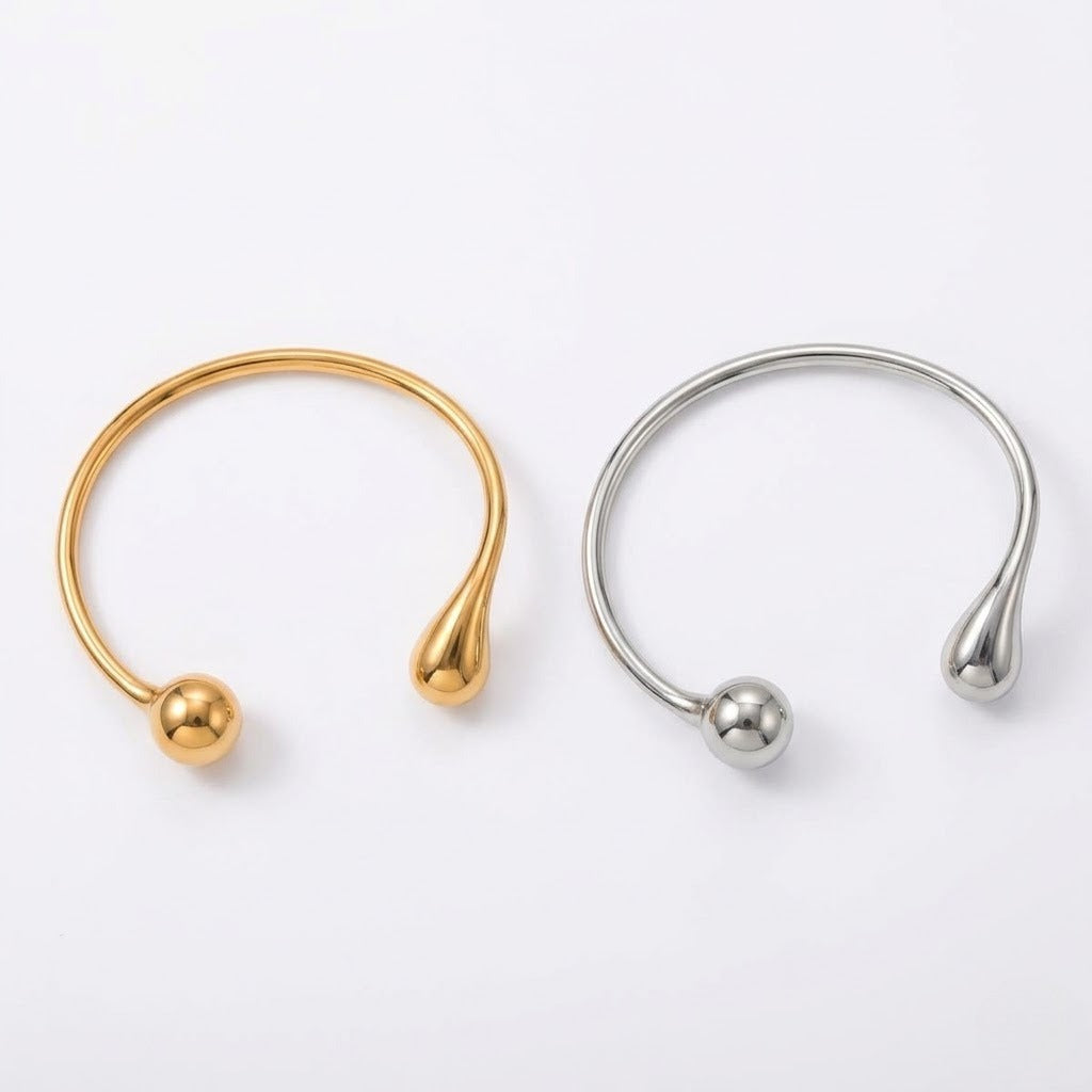 Sleek Dewdrop Open Bangle