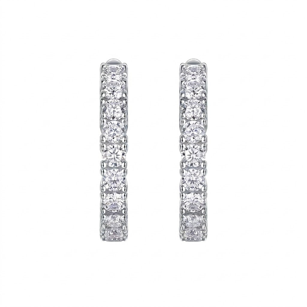 Moissanite VVS Diamond Huggie Earrings