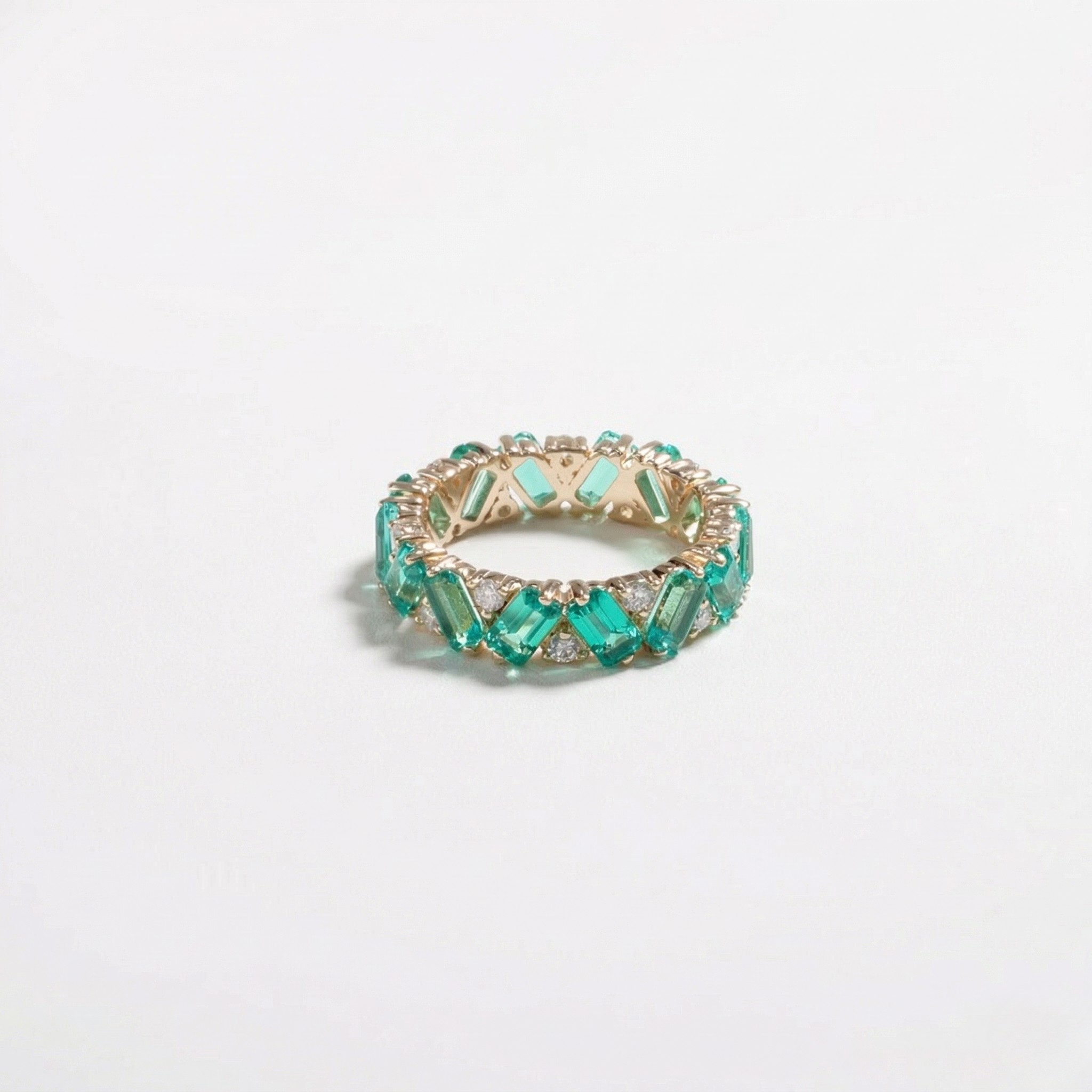 Gold ring — 14K Yellow Gold Lab Emerald Ring by J.Collins