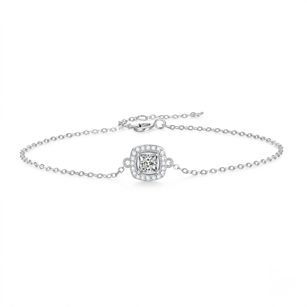 18K White Gold Square Cut Bracelet