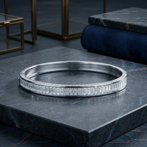 Channel Set Hinged Bangle