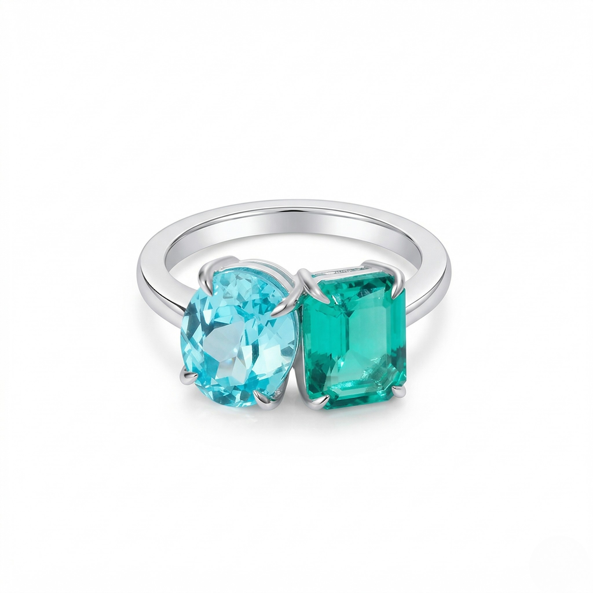 Gold ring — 14K White Gold Lab Emerald Ring by J.Collins