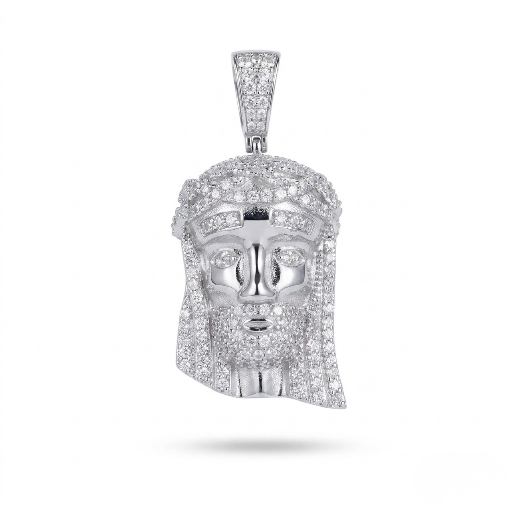 Iced Moissanite 925 Silver Christ Piece Pendant
