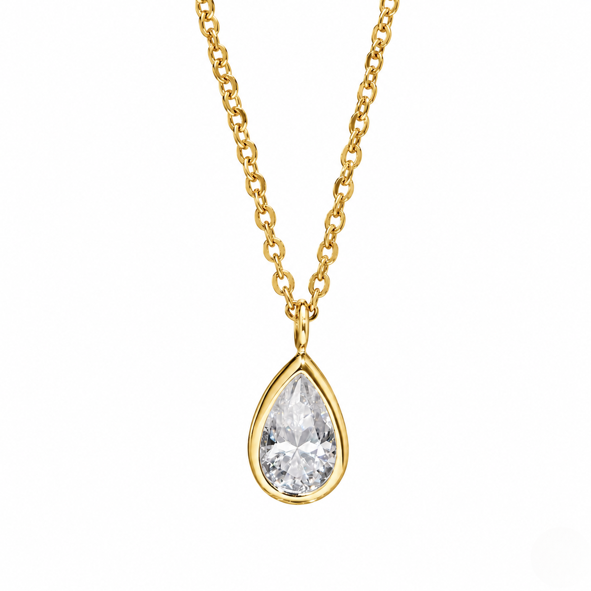 925 Sterling Silver Pear Cut Pendant