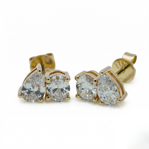 10K Gold Lab Diamond Earrings 1.426ct
