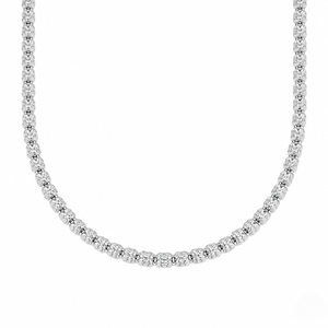 Vermeil gold link necklace 4mm with intricate design displayed on a white background.