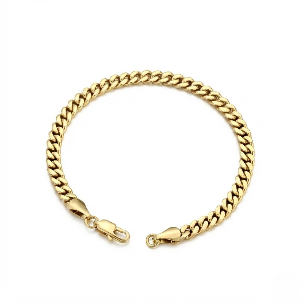 Cuban Bracelet 4mm (Gold)