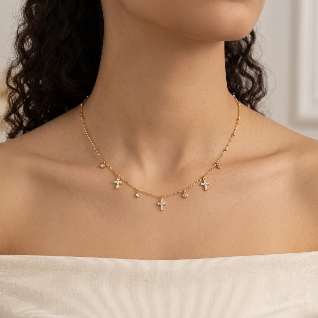 Multi-Charm Starburst Necklace
