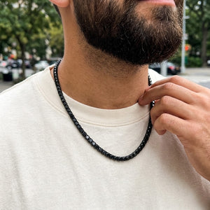 Iced Out Black Moissanite Tennis Chain