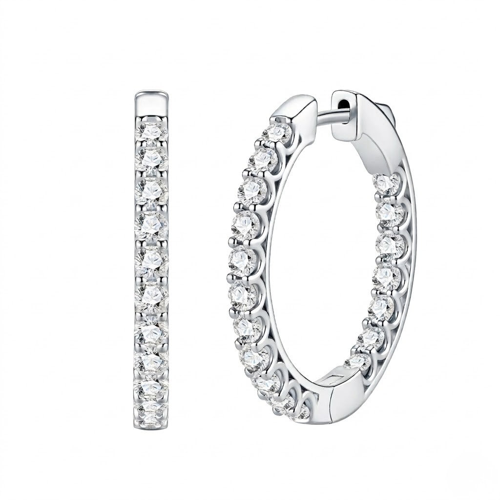 5.5mm Diamond-Cut Crystal Hoops