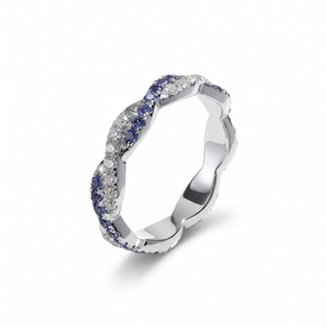 Gold ring — 14K White Gold Lab Sapphire Ring by J.Collins