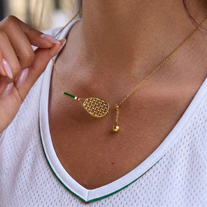 Tennis Racket Pendant Necklace
