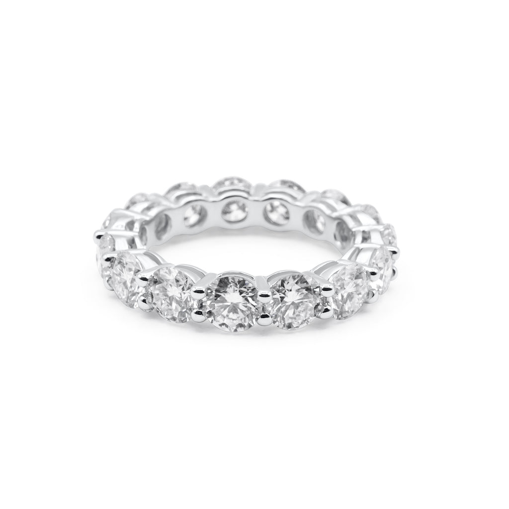 Silver ring with multiple gemstones on a white background-Aurora-Ring-JCollins Jewelry