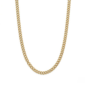 Classic gold cuban link chain necklace isolated on a clean white background | J.Collins Jewelry