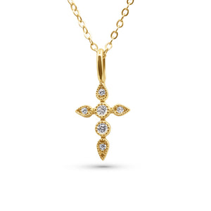 Celestial gold pendant necklace with diamonds on a white background- J.Collins Jewelry