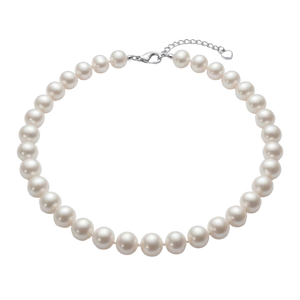 Fresh water pearl necklace on a white background