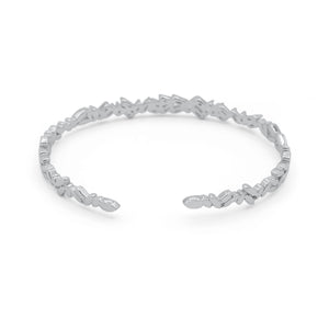 Crystal Eclat Cuff bracelet on a white background-J.Collins Jewery