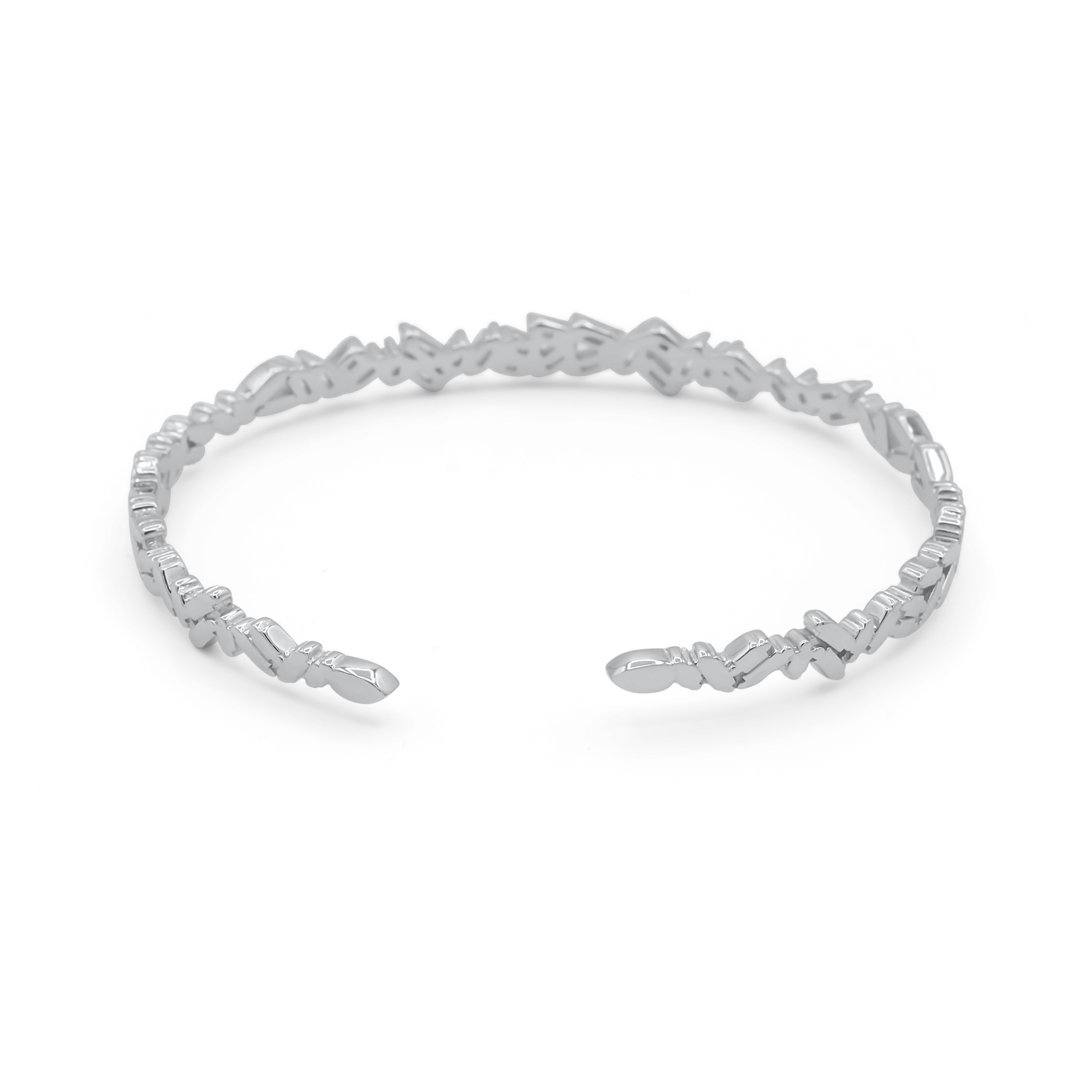 Crystal Eclat Cuff bracelet on a white background-J.Collins Jewery