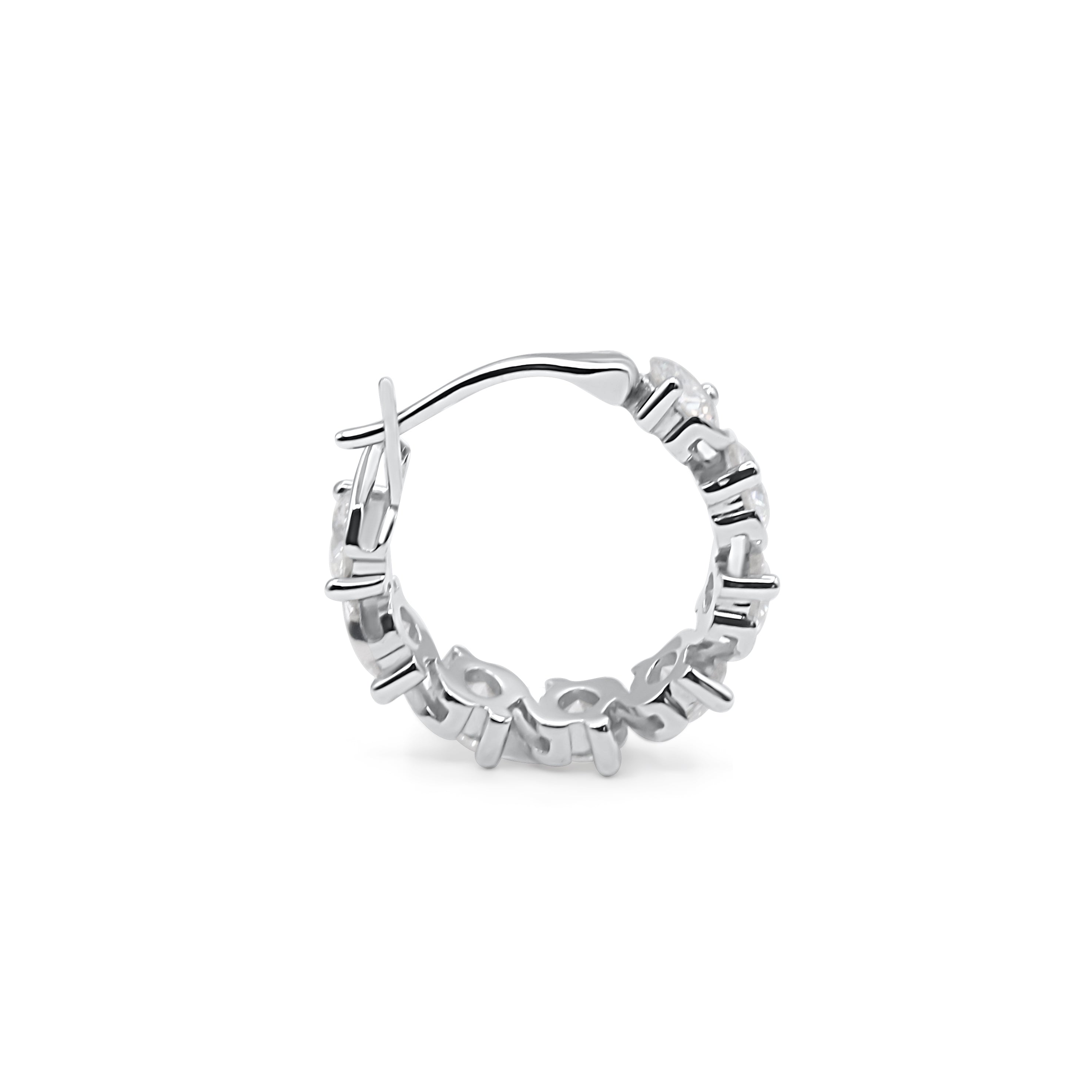 Crystal Hoop earring on a white background-J.Collins Jewelry