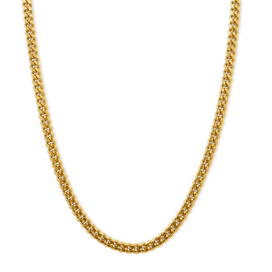Gold chain necklace on a white background-Iconic-Cuban-Chain-JCollins-Jewelry