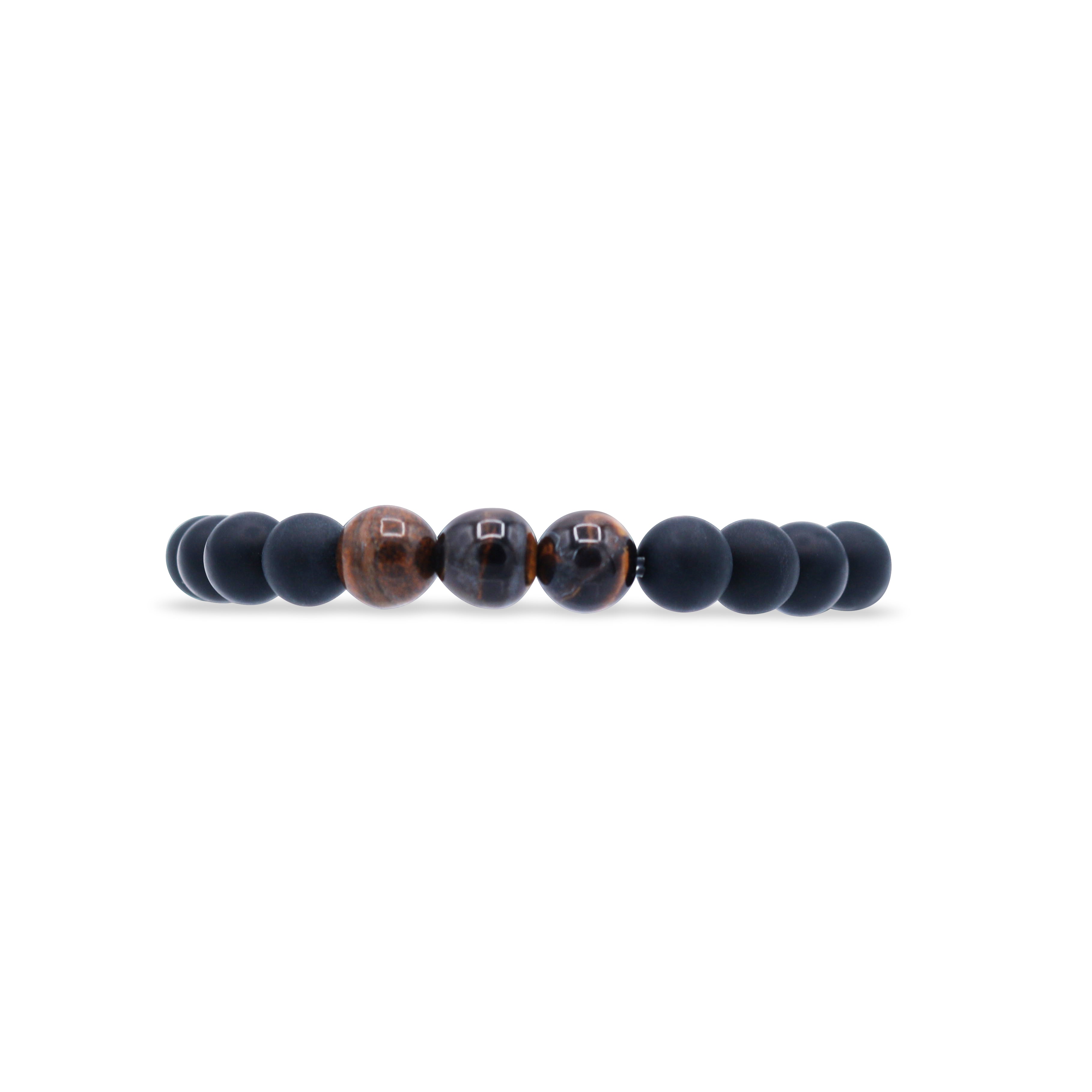 Row of dark blue beaded bracelets on a white background-J.Collins Jewelry