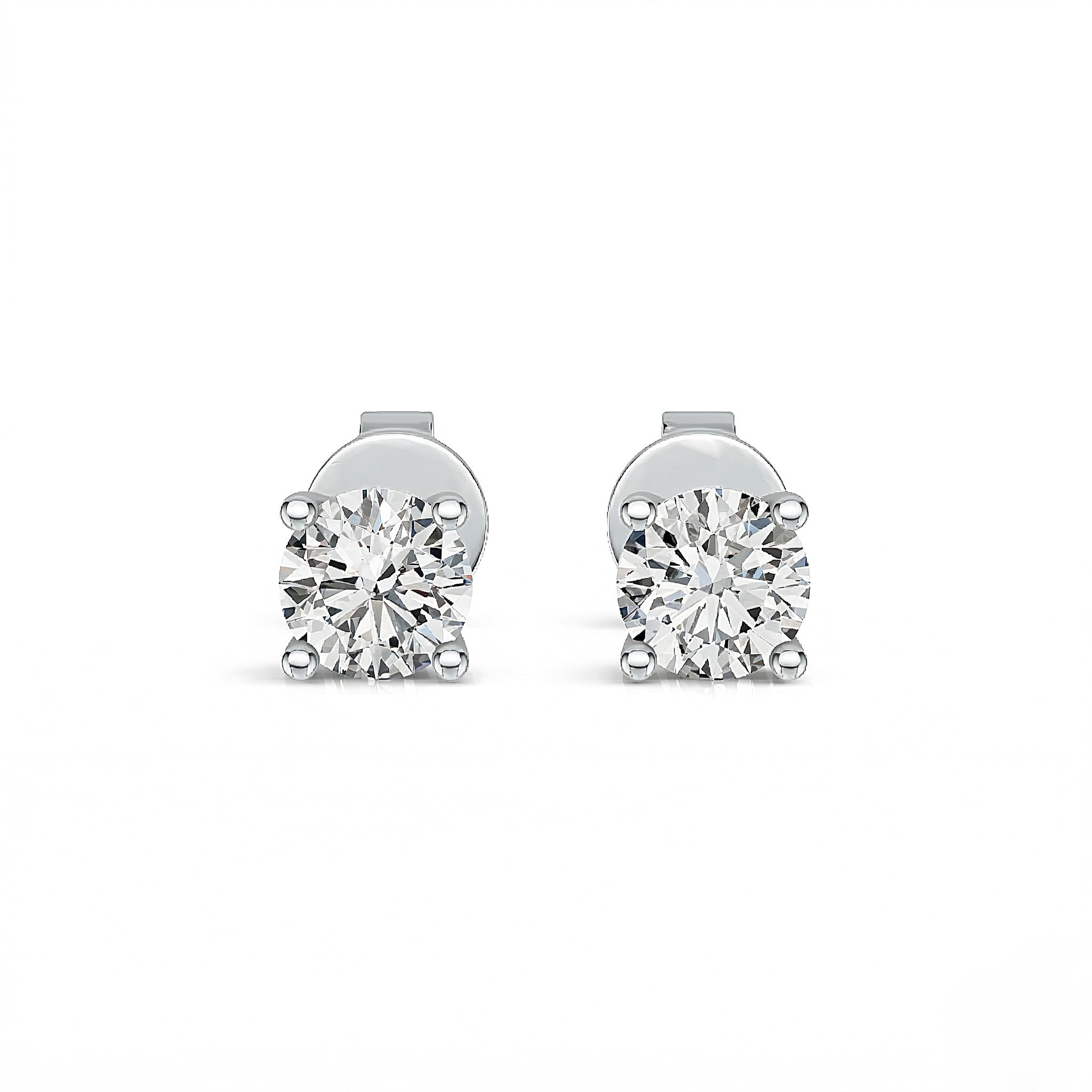 Pair of diamond stud earrings on a white background - Diamond Earrings Basket 0.283ct - J. Collins Jewelry 