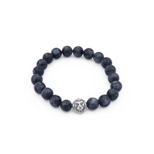 Midnight Crest Lion Head Bracelet