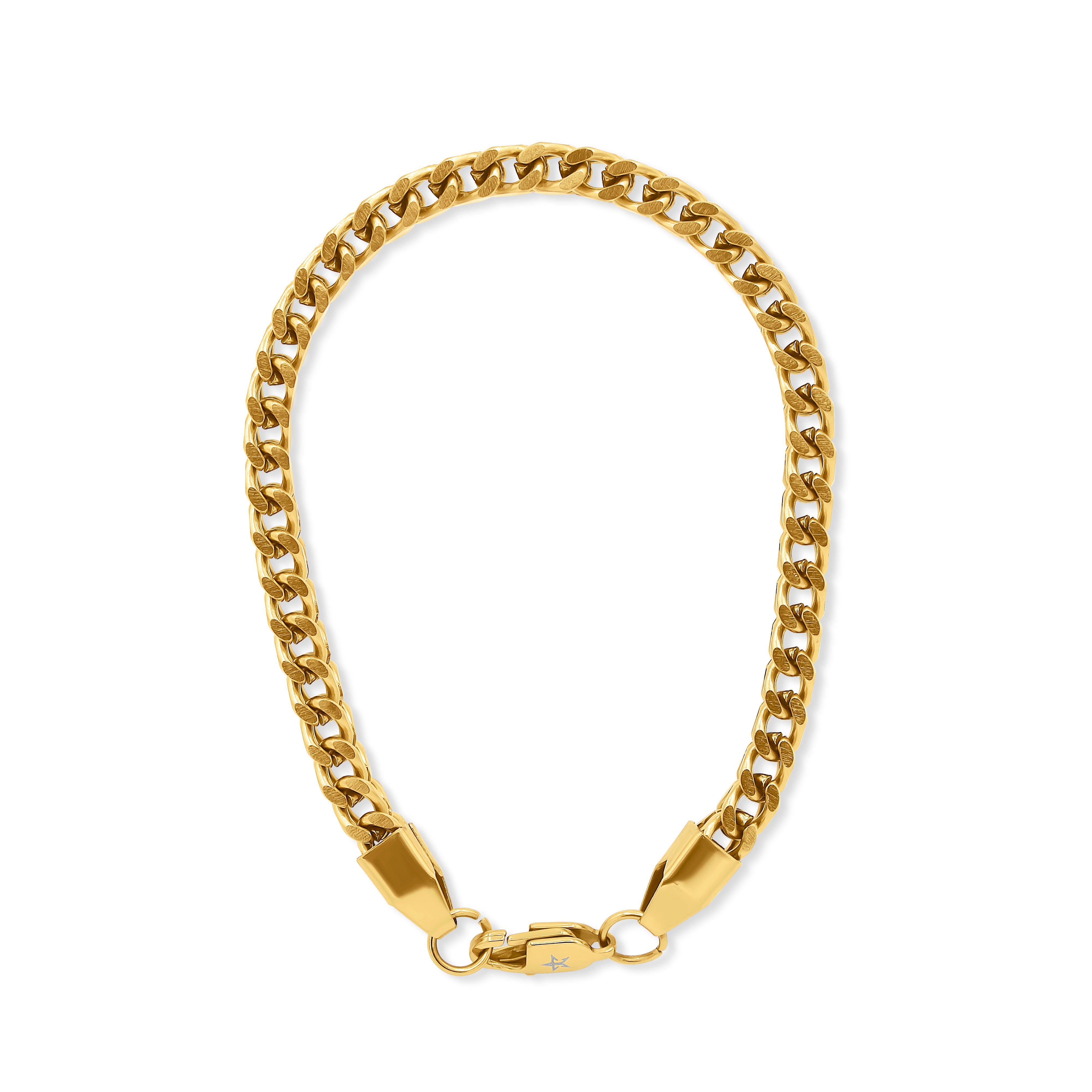 Gold chain bracelet on a white background-Signature-Franco-Bracelet-JCollins-Jewelry