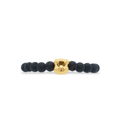 Black beaded bracelet with a gold clasp on a white background-J.Collins Jewelry